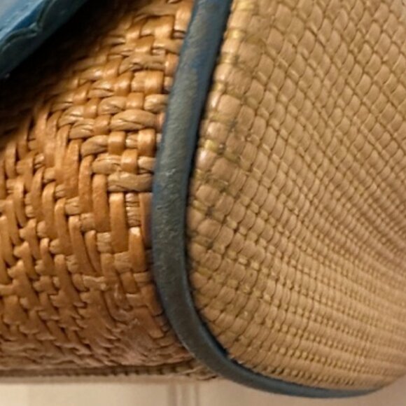 Cole Haan "Megan Straw" Shoulder/Satchel Bag with Leather Trim-VGUC - Picture 15 of 15